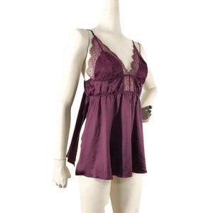 Victorias Secret Camisole slip nightie Purple maroon Lace